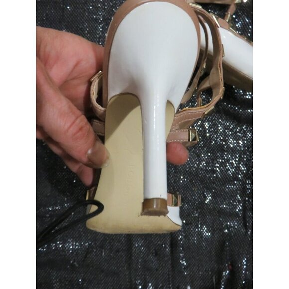 BCBG Paris Darron Rockstud Studded Patent Leather Pointed Toe Strappy Pump 37 7 - Picture 9 of 12